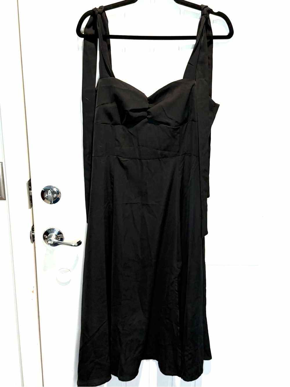 Classic Black Tie-Shoulder Dress